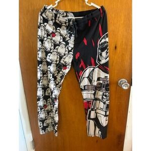 Star Wars Stormtrooper Captain Phasma Pajama Pants Mens M Black White Red (A)